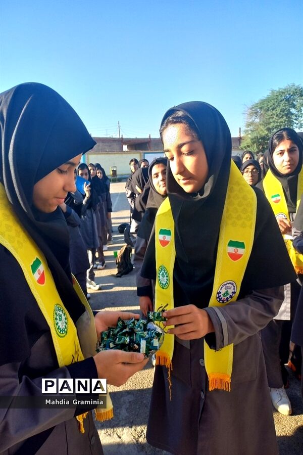صبحگاه مهدوی پیشتازان دخترانه آسیه در اندیمشک