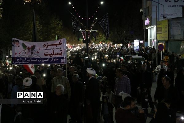 خروش مردم کاشمر در محکوم کردن جنایت جنگی وحوش صهیونیستی