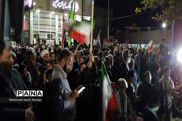 خروش مردم کاشمر در محکوم کردن جنایت جنگی وحوش صهیونیستی