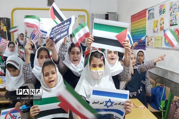 اعلام حمایت دانش‌آموزان پیشتاز اندیمشک از مردم مظلوم فلسطین