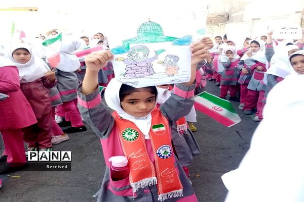 حمایت دانش‌آموزان شهرستان باوی از کودکان مظلوم فلسطینی