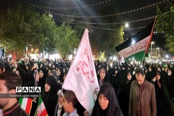 راهپیمایی بزرگ مردم مشهد مقدس در محکومیت بمباران بیمارستان المعمدانی غزه