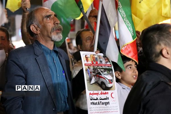 خروش مردم شهرستان‌قدس در محکومیت کشتار کودکان غزه