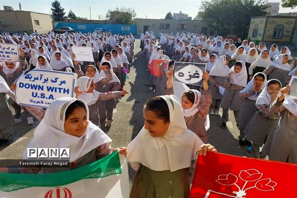 اعلام انزجاردانش‌آموزان آموزشگاه الله‌اکبر اسلامشهر از جنایات رژیم صهیونیستی