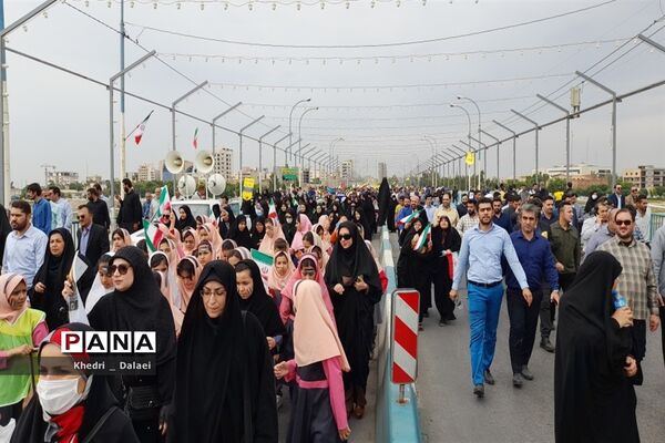 راهپیمایی مردم اهواز در حمایت از مردم مظلوم غزه و فلسطین