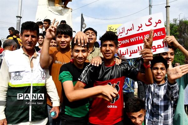خروش مردم اهواز در حمایت از فلسطین قهرمان