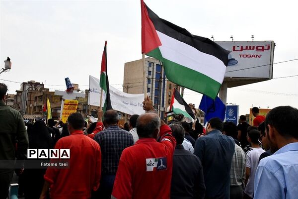 خروش مردم اهواز در حمایت از فلسطین قهرمان