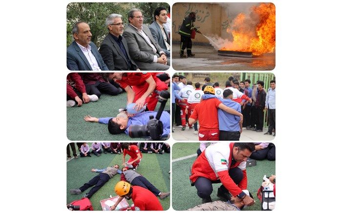 برگزاری مانور پدافند غیرعامل در مدرسه شاهد سمنان/فیلم