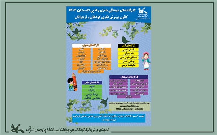 آغاز برنامه‌های تابستانی مراکز کانون پرورش فکری کودکان و نوجوانان استان
