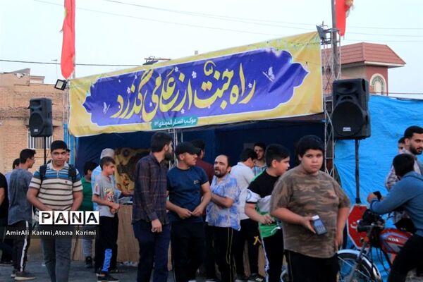 برپایی موکب‌ پسران نوجوان مسجد سیدالشهدا شهرک مطهری در جشن عید غدیر