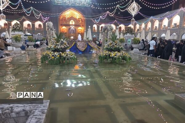 شور و نشاط زائرین حرم آقا امام رضا( ع) در شب ولادت  امام موسی کاظم (ع)