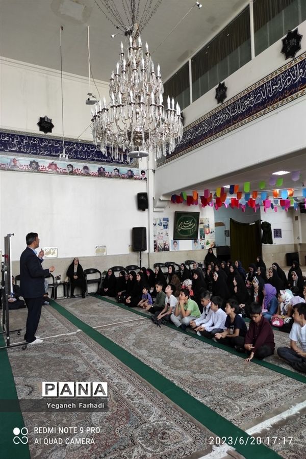 طرح پیوند مدرسه و مسجد با حضور رئیس آموزش و پرورش ناحیه ۵