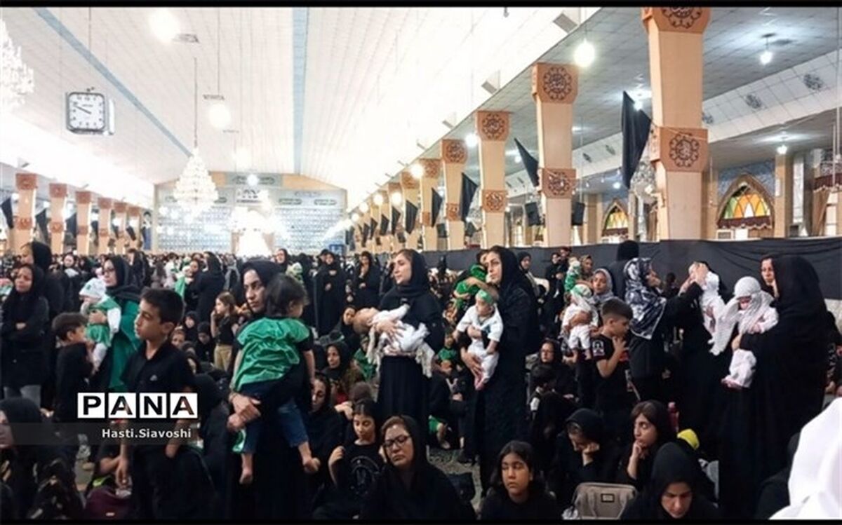استقبال پرشور مردم از مراسم شیرخوارگان حسینی در پاکدشت/فیلم