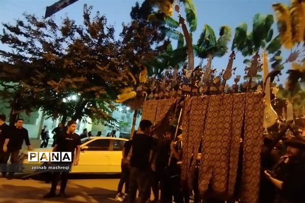 مراسم شب عاشورای حسینی در شهر آیینی ومذهبی نوش آباد