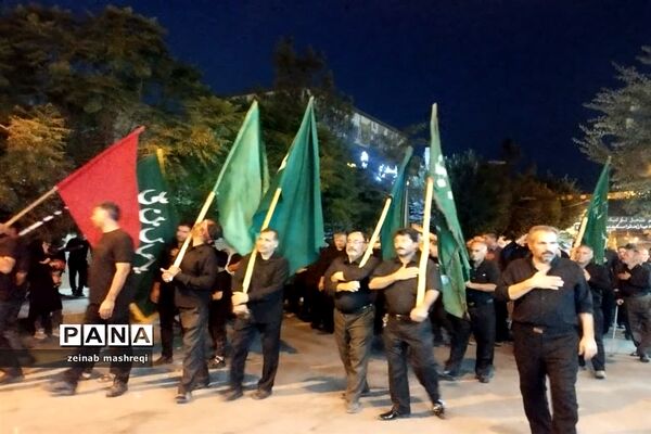 مراسم شب عاشورای حسینی در شهر آیینی ومذهبی نوش آباد