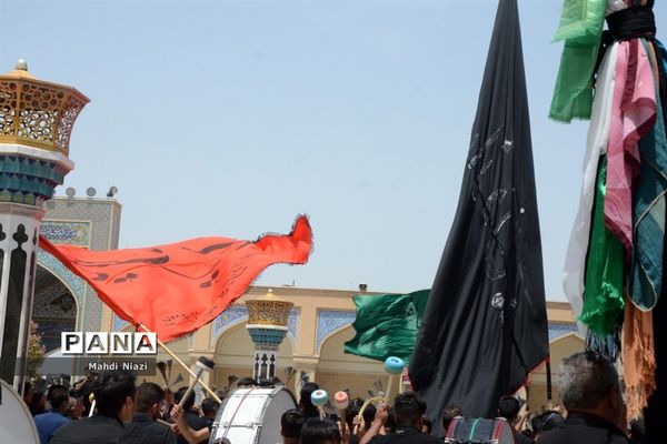 دسته زنجیر‌زنی در آرامگاه  مدرس کاشمر