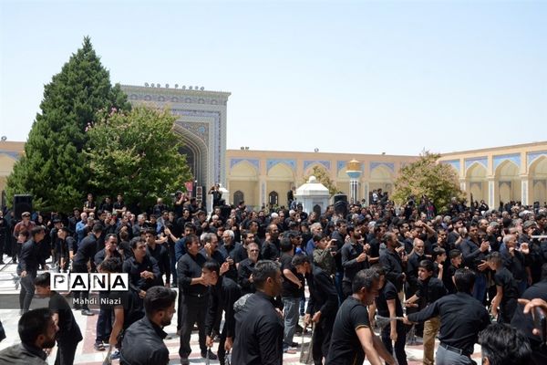 دسته زنجیر‌زنی در آرامگاه  مدرس کاشمر