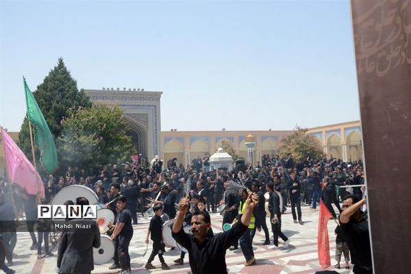 دسته زنجیر‌زنی در آرامگاه  مدرس کاشمر