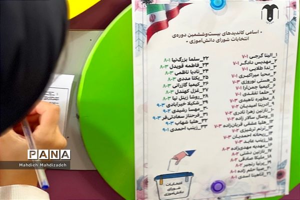 اجرای انتخابات شورای دانش‌آموزی در دبیرستان آرمینه مصلی نژاد ناحیه ۶ مشهد