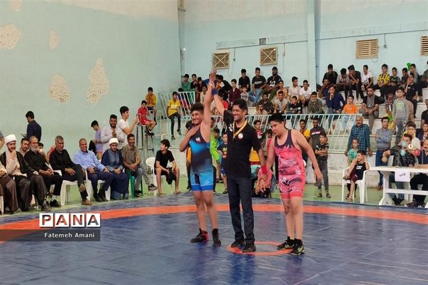 رقابت های کشتی آزاد چند جانبه به میزبانی شهرستان حاجی آباد