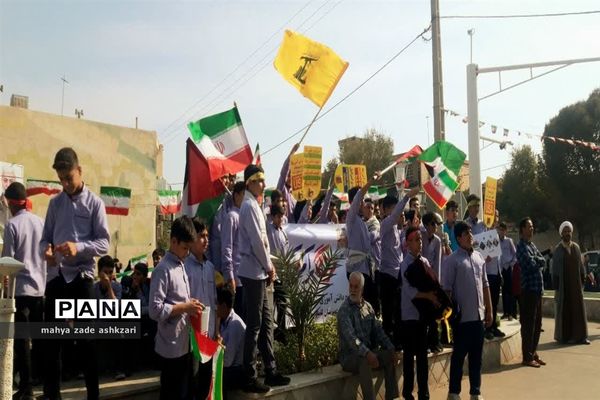 راهپیمایی روز سیزده آبان در شهرستان اشکذر