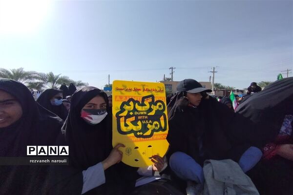 شکوه حضور مردم بزمان در راهپیمایی۱۳ آبان