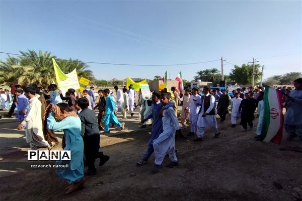 شکوه حضور مردم بزمان در راهپیمایی۱۳ آبان