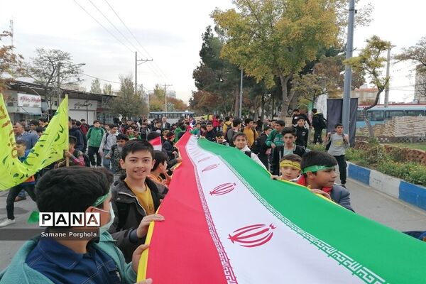 راهپیمایی یوم الله ۱۳ آبان ۱۴۰۲ مرکز آموزشی و فرهنگی سما شهرستان شیروان