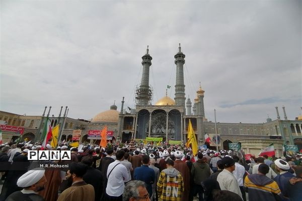 خروش طوفانی مردم قم در راهپیمایی روز ملی مبارزه با استکبار جهانی-1