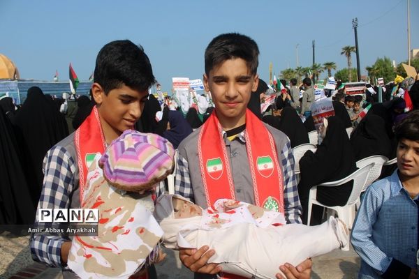 تجمع مردم بوشهر در حمایت از کودکان فلسطین