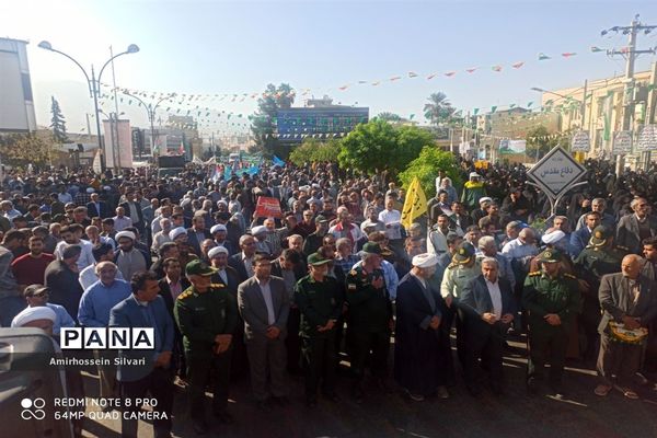 راهپیمایی مردم جهرم در حمایت از کودکان مظلوم غزه
