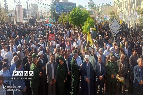 راهپیمایی مردم جهرم در حمایت از کودکان مظلوم غزه