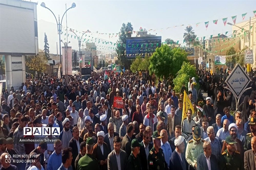 راهپیمایی مردم جهرم در حمایت از کودکان مظلوم غزه