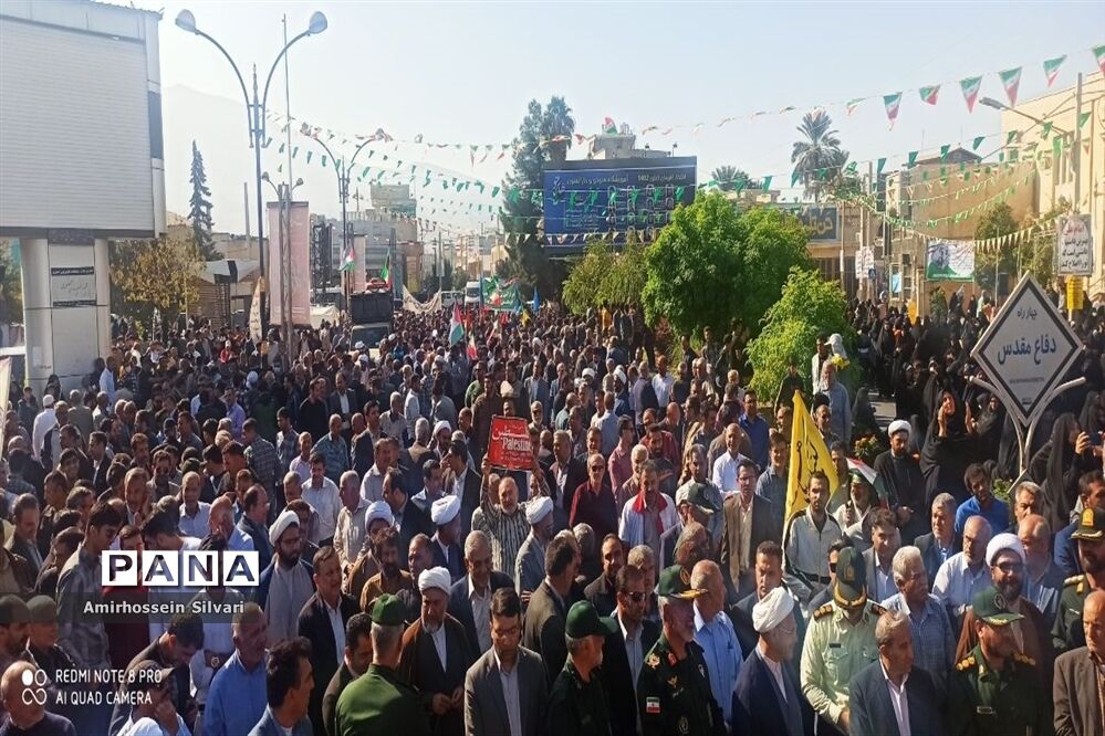 راهپیمایی مردم جهرم در حمایت از کودکان مظلوم غزه