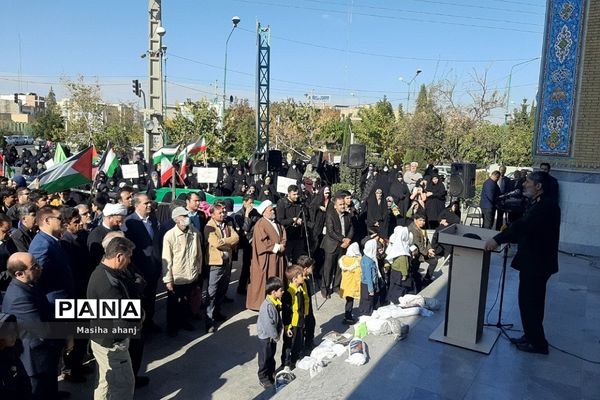 خروش دانش‌آموزان شهریار در حمایت از مردم مظلوم غزه