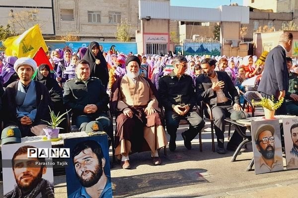 مراسم حمایت از کودکان غزه در دبستان نیایش روستای اورین شهرستان بهارستان دو