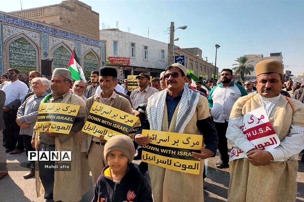 برگزاری راهپیمایی حمایت از مردم مظلوم غزه در بهبهان