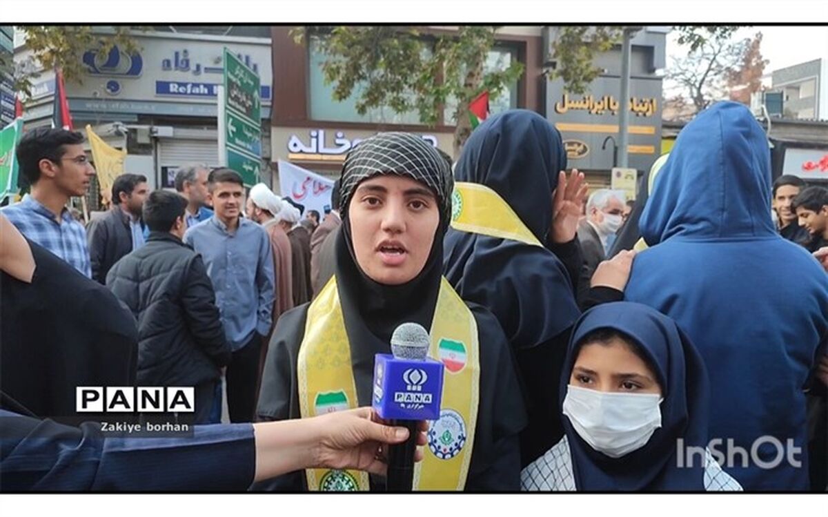 حمایت دانش آموزان بجنورد از کودکان غزه/ فیلم