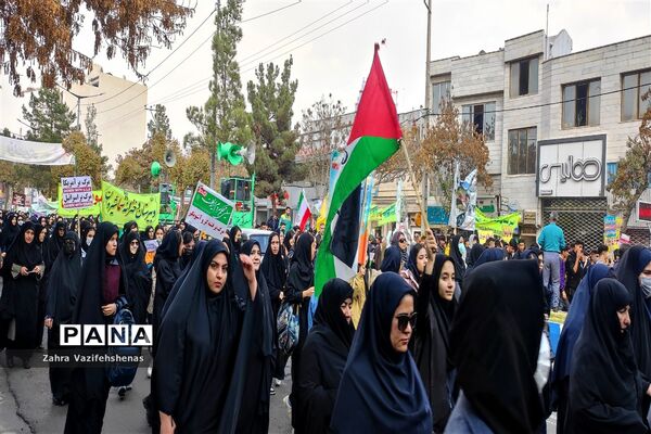 راهپیمایی مردم شهرستان شیروان در حمایت از مردم مظلوم فلسطین و محکومیت جنایت رژیم کودک کش اسرائیل