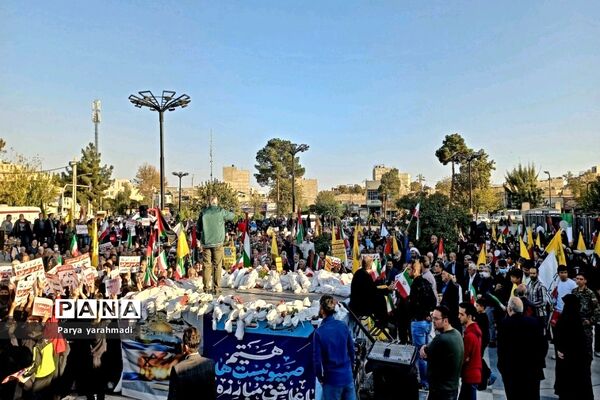 برگزاری تجمع و راهپیمایی حمایت از مردم غزه در شهرستان ورامین