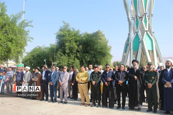 تجمع دانش‌آموزان آغاجاری در حمایت از کودکان مظلوم فلسطین