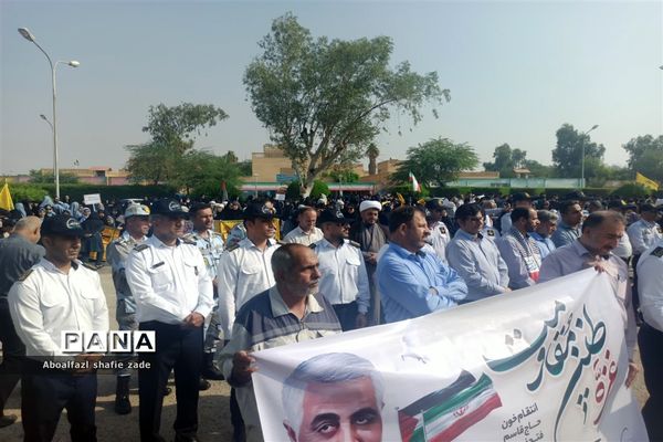 تجمع دانش‌آموزان و مردم بندر امام خمینی (ره) در حمایت از فلسطین