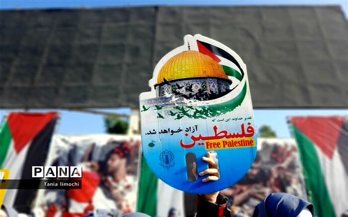 تجمع دانش‌آموزان باغملک در حمایت از کودکان فلسطینی/ فیلم