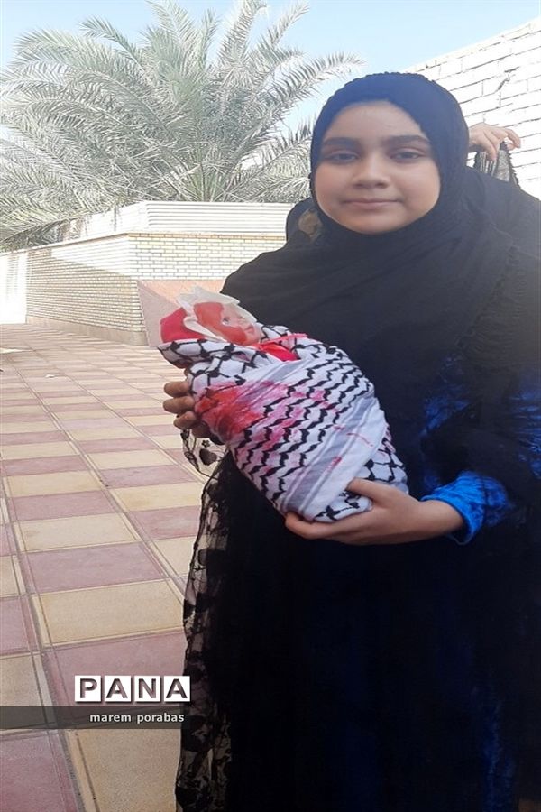 تجمع دانش‌آموزان شادگانی در حمایت از کودکان مظلوم غزه