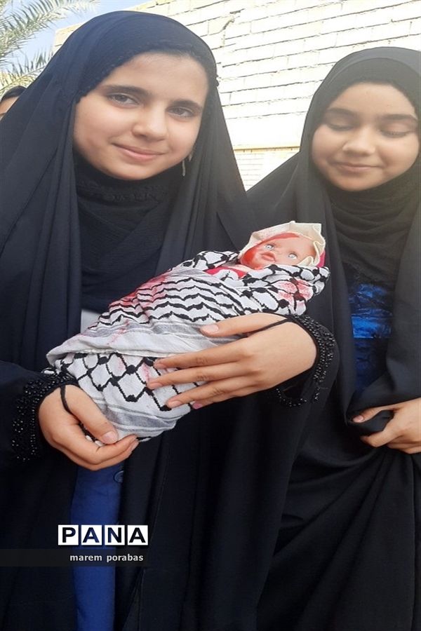 تجمع دانش‌آموزان شادگانی در حمایت از کودکان مظلوم غزه