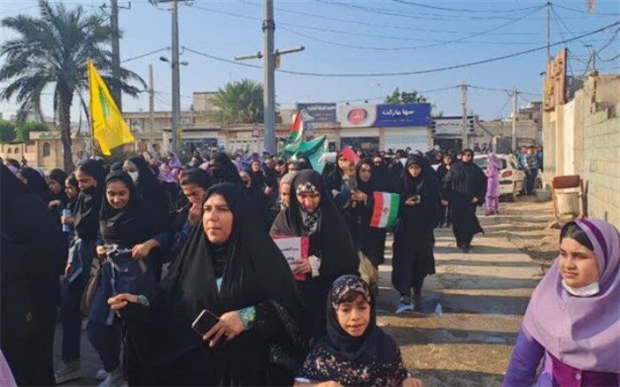 برگزاری راهپیمایی حمایت از کودکان فلسطین در عسلویه/فیلم