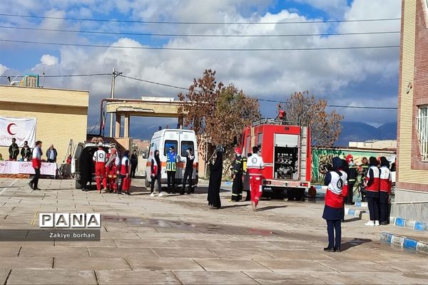 مانور زلزله در مدرسه شهدای غزه شهرستان بجنورد