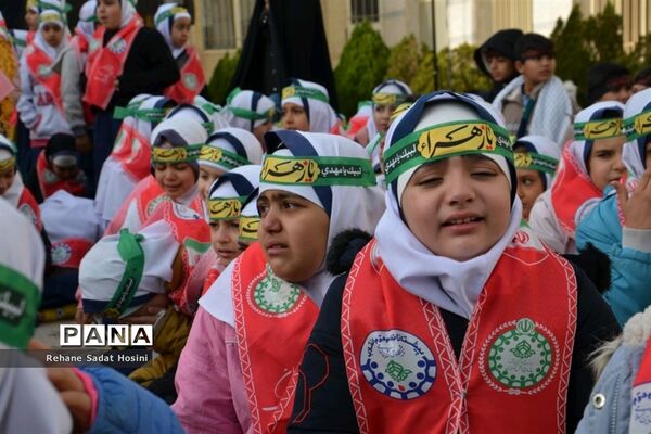 آیین تشییع شهید گمنام در اداره آموزش و پرورش آباده