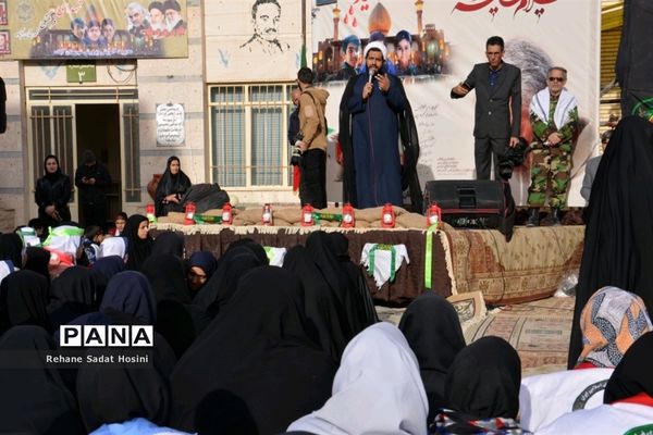 آیین تشییع شهید گمنام در اداره آموزش و پرورش آباده