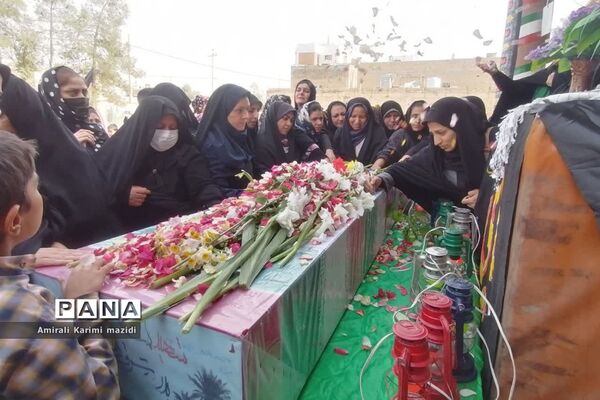 تشییع شهید گمنام در دبستان غنچه ها ولایت 2 ناحیه 3 شیراز